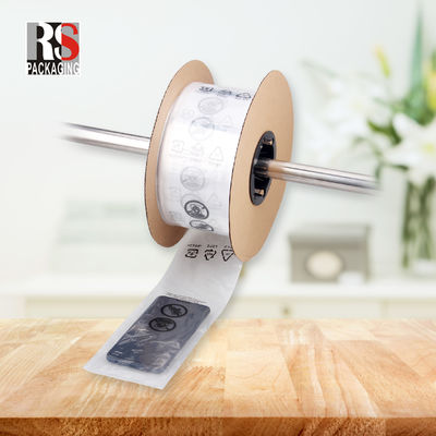 LDPE Plastic Pre Opened Auto Poly Bag Sealing Handle Heat Seal Untuk Pengemasan Otomatis