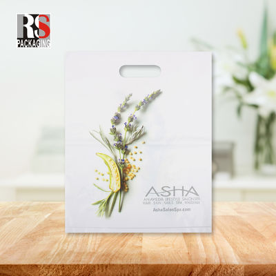 Custom Mylar Die Cut Handle Poly Bags Tas Hadiah Plastik Daur Ulang Tas Belanja