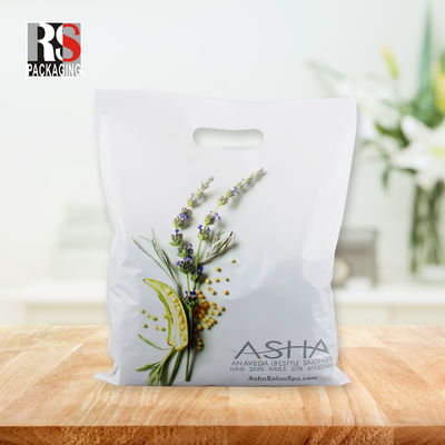 Custom Mylar Die Cut Handle Poly Bags Tas Hadiah Plastik Daur Ulang Tas Belanja