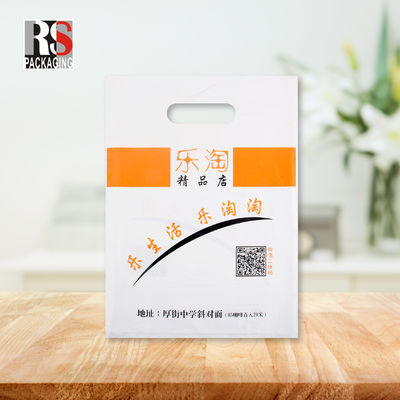 LDPE Plastic Die Cut Shopping Bags dengan Handle Customized Logo Printing