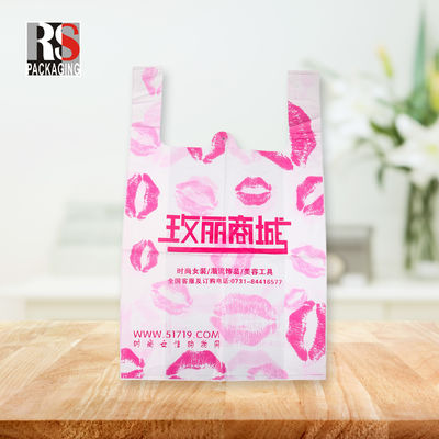 Ukuran Disesuaikan Die Cut Handle Tas Plastik T-Shirt Tas Belanja Untuk Liburan