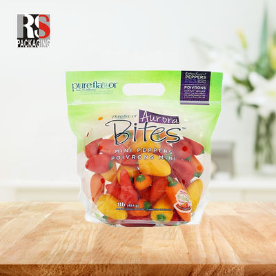 CPP OPP Polyethylene Micro Perforated Zip Lock Plastik Bag Untuk Sayuran Merah