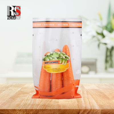 CPP OPP Polyethylene Micro Perforated Zip Lock Plastik Bag Untuk Sayuran Merah