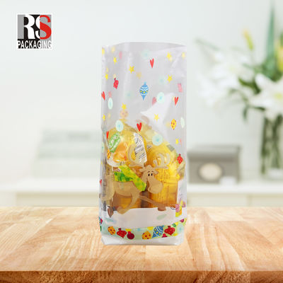 OPP Plastic Side Gusset Flat Bottom Bag Gravure Printing dengan Panas Seal Handle
