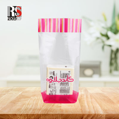 OPP Plastic Side Gusset Flat Bottom Bag Gravure Printing dengan Panas Seal Handle