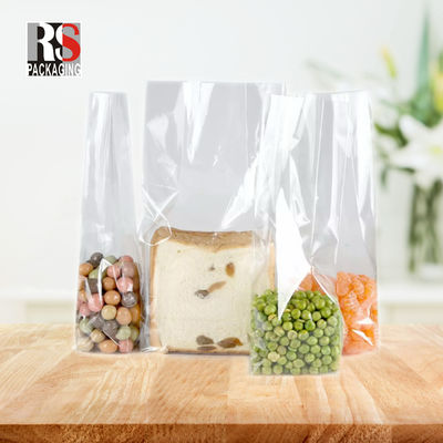 Kantong Bottom Flat Cellophane Industri Makanan Dengan Genggaman Penutup Terbuka 4x8x20cm