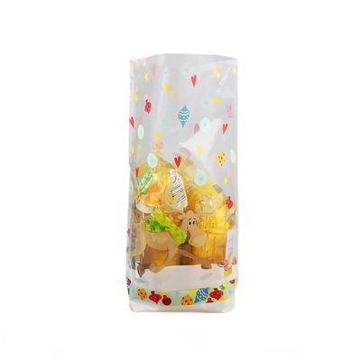Candy Plastik Flat Bottom Bag Cross Bottom Stand Up Bag Packaging Logo yang disesuaikan