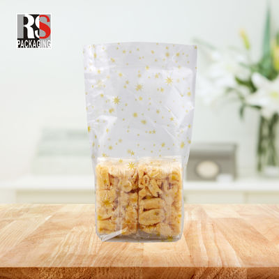 Tas OPP Bagian Bawah Persegi Desain Khusus Untuk Pengemasan Makanan Ringan Dalam Warna Jelas Atau Khusus