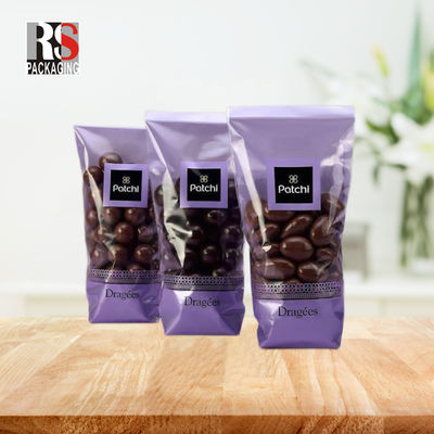 Tas Kemasan Chocolate Mylar Custom Lipat Bisa Ditutup Lagi Stand Up Zip Lock Bag