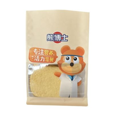 Sisi Gusseted Flat Bottom Food Packaging Bag Untuk Powder Snack Kue Kacang-kacangan Cereal Rempah-rempah