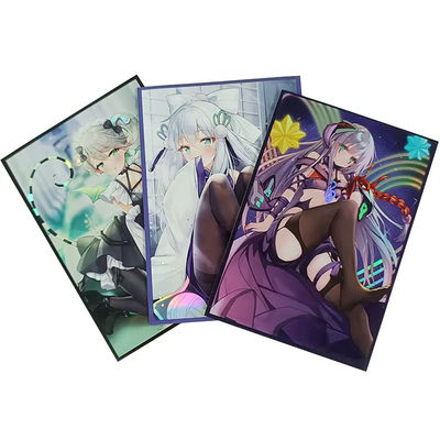 Seni Pencetakan Holo yang Disesuaikan Yugioh MTG TCG Hologram Anime Custom Trading Board Game Card Sleeves
