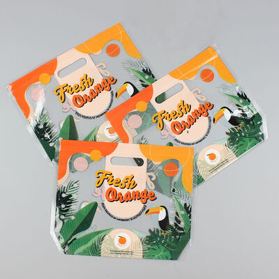 Kantong Sayuran Plastik Transparan Bening yang Dapat Ditutup Kembali dengan Cetakan Kustom, Kantong Ziplock Food Grade untuk Pengemasan Buah Segar