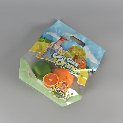 Desain Custom Food Grade Plastik anti kabut kantong transparan Sayuran segar Buah penyimpanan bungkus tas dengan pegangan ritsleting