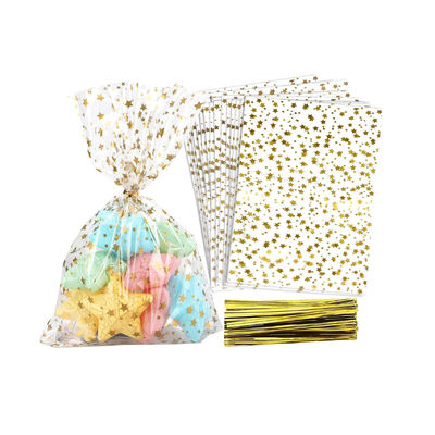 Custom Printed Gift Wrap Cello Cellophane Party Treat Bags Favor Clear Candy Cookie Plastik Poly Goodie Storage Bags