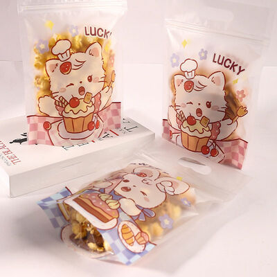 Custom Cookie Cellophane Gift Treat Bags for Bakery Biskuit Cokelat Sarapan Dessert Kerajinan Rumahan