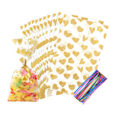 Christmas Cellophane Bags 10/20 Paket dengan Twist Tie Holiday Favorit Treat Gift Goodie Cello Bags untuk Party Candy Cookies