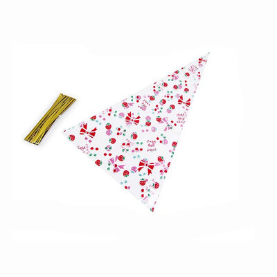 Cello Cellophane Candy Cone Bag Bentuk Khusus Popcorn Bag Segitiga Plastik Clear Pastry Bag