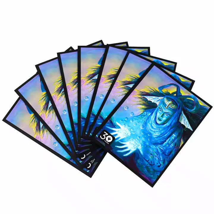 Disesuaikan Super Flat Silver Interior Kartu Sleeve Protector HD CMYK Art Diterbitkan