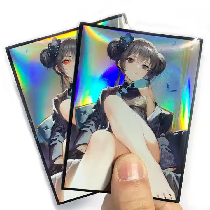 Holographic 61x91mm Deck Protectors Custom Mtg Card Sleeves Untuk MTG TCG Yugioh Printed Art