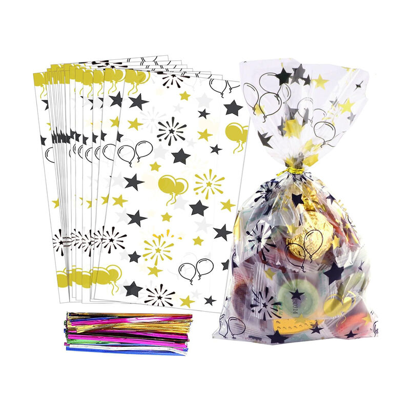 China Pabrik Custom Printing transparan Cello Permen Pesta Ulang Tahun Loot Coklat Permen Tas